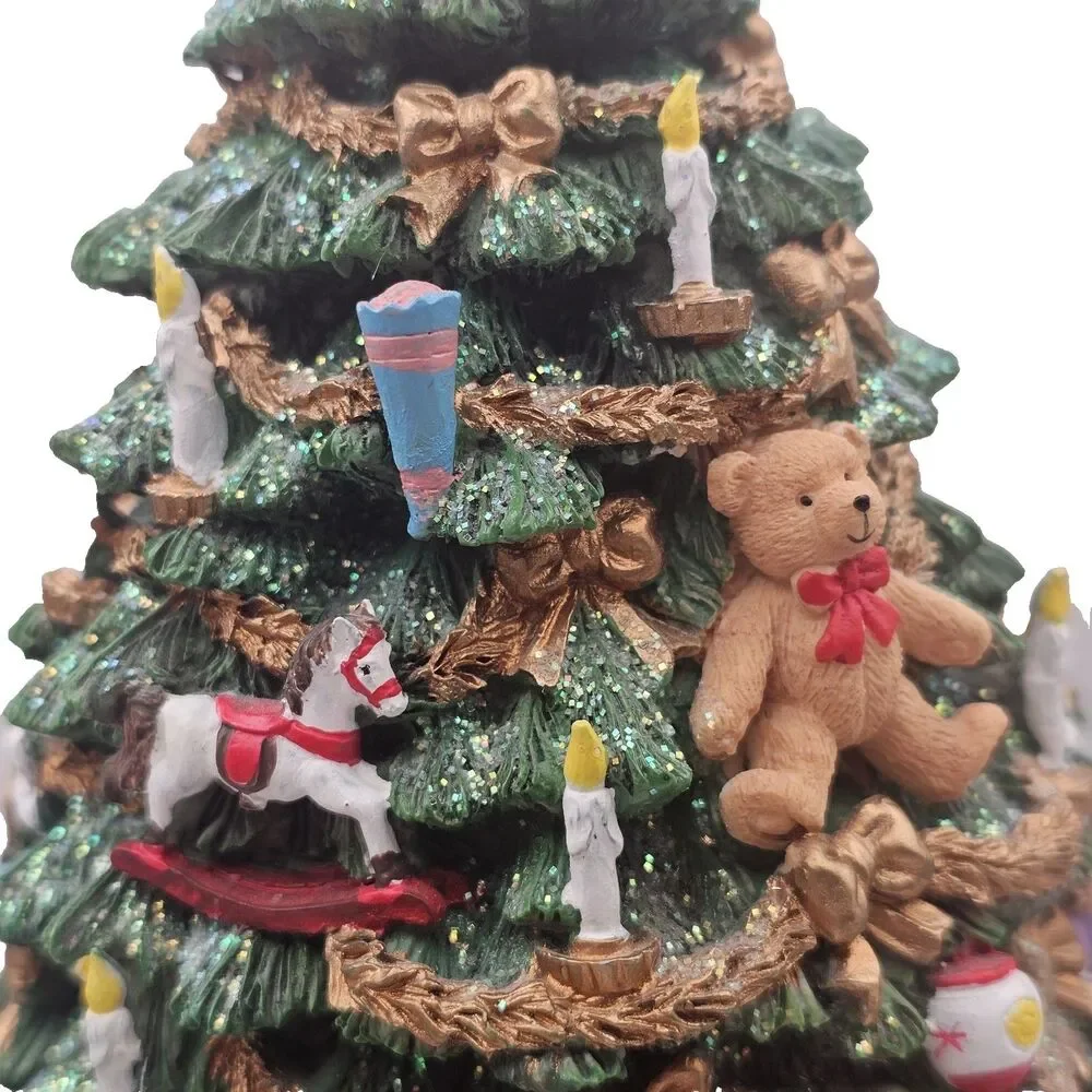 San Francisco Music Box Rotating Victorian Tree Plays 12 Days Xmas Hand Painted